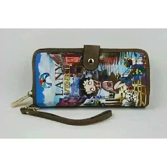 Betty Boop x Lany Handbags - NEW! Betty Boop Women's Lany Vegan Wristlet Wallet